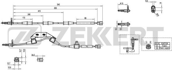 Zekkert SE-6152 - Датчик ABS, частота обертання колеса autozip.com.ua