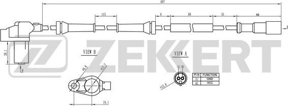 Zekkert SE-6169 - Датчик ABS, частота обертання колеса autozip.com.ua