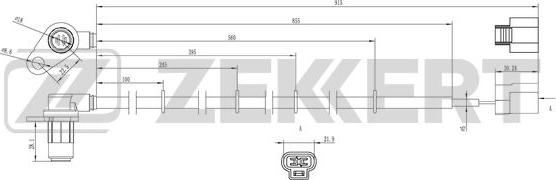 Zekkert SE-6161 - Датчик ABS, частота обертання колеса autozip.com.ua