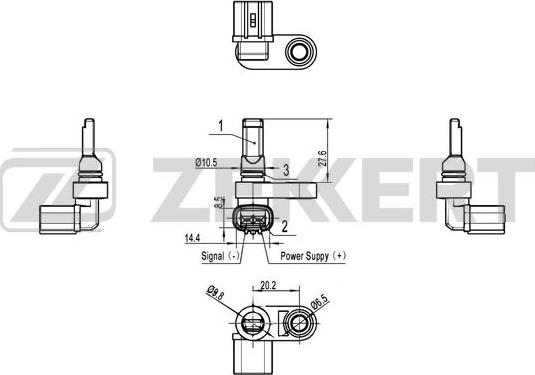 Zekkert SE-6111 - Датчик ABS, частота обертання колеса autozip.com.ua