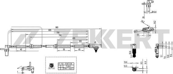 Zekkert SE-6113 - Датчик ABS, частота обертання колеса autozip.com.ua