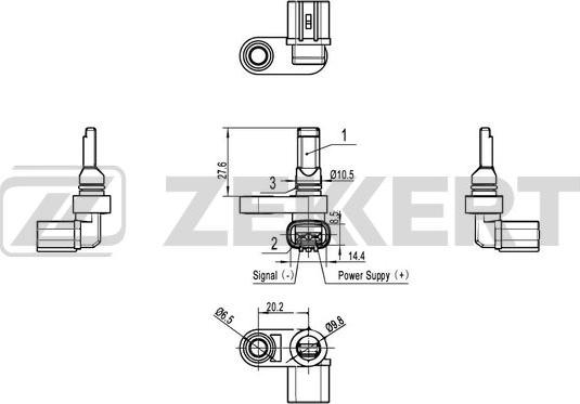Zekkert SE-6112 - Датчик ABS, частота обертання колеса autozip.com.ua