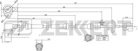 Zekkert SE-6117 - Датчик ABS, частота обертання колеса autozip.com.ua
