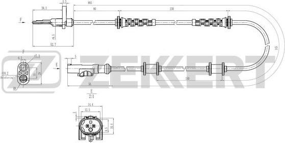 Zekkert SE-6186 - Датчик ABS, частота обертання колеса autozip.com.ua