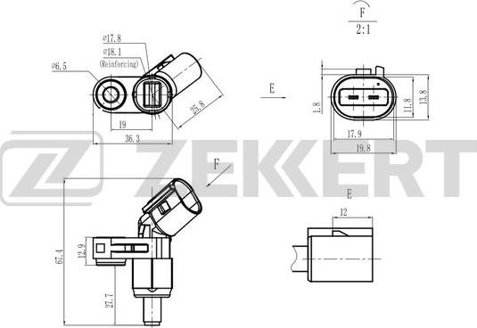 Zekkert SE-6181 - Датчик ABS, частота обертання колеса autozip.com.ua
