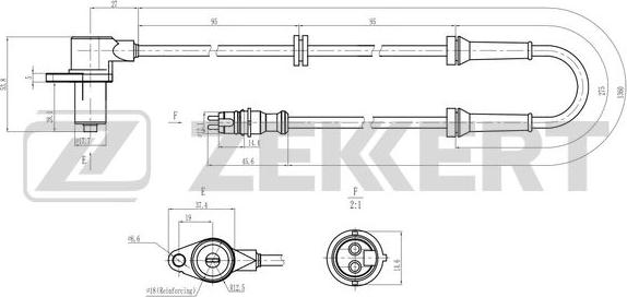 Zekkert SE-6188 - Датчик ABS, частота обертання колеса autozip.com.ua