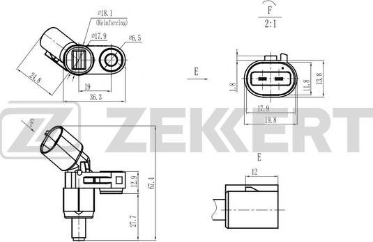 Zekkert SE-6182 - Датчик ABS, частота обертання колеса autozip.com.ua