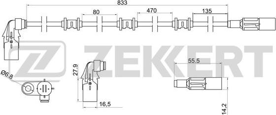 Zekkert SE-6133 - Датчик ABS, частота обертання колеса autozip.com.ua