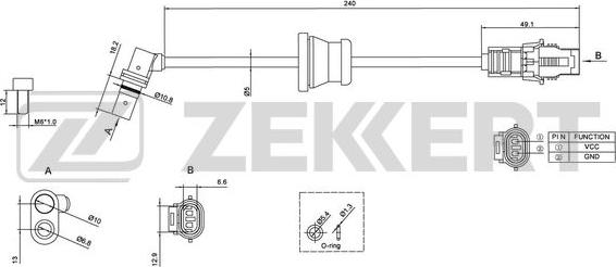 Zekkert SE-6122 - Датчик ABS, частота обертання колеса autozip.com.ua