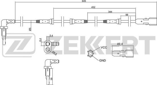 Zekkert SE-6173 - Датчик ABS, частота обертання колеса autozip.com.ua