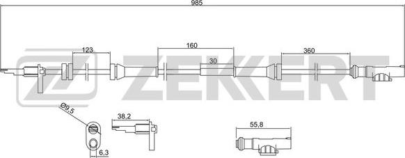 Zekkert SE-6177 - Датчик ABS, частота обертання колеса autozip.com.ua