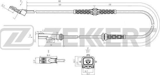 Zekkert SE-6244 - Датчик ABS, частота обертання колеса autozip.com.ua