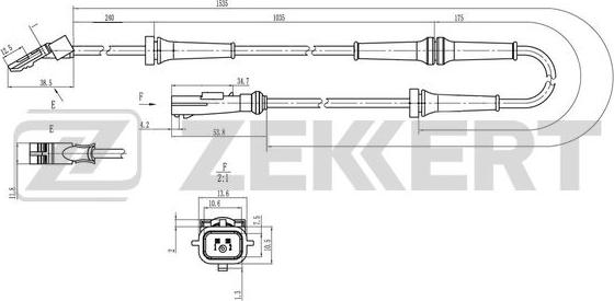 Zekkert SE-6242 - Датчик ABS, частота обертання колеса autozip.com.ua