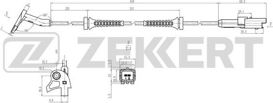 Zekkert SE-6205 - Датчик ABS, частота обертання колеса autozip.com.ua