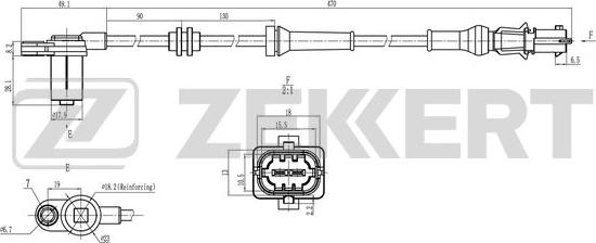 Zekkert SE-6203 - Датчик ABS, частота обертання колеса autozip.com.ua