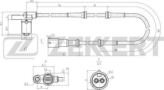 Zekkert SE-6207 - Датчик ABS, частота обертання колеса autozip.com.ua