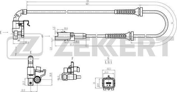 Zekkert SE-6219 - Датчик ABS, частота обертання колеса autozip.com.ua