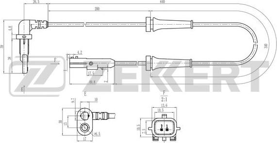 Zekkert SE-6211 - Датчик ABS, частота обертання колеса autozip.com.ua