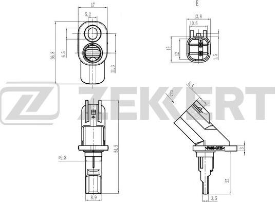 Zekkert SE-6234 - Датчик ABS, частота обертання колеса autozip.com.ua