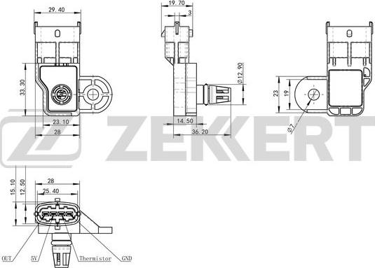 Zekkert SE-1042 - Датчик, тиск у впускний трубі autozip.com.ua