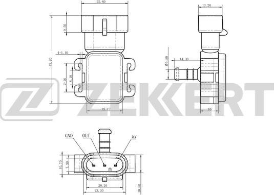 Zekkert SE-1047 - Датчик, тиск у впускний трубі autozip.com.ua