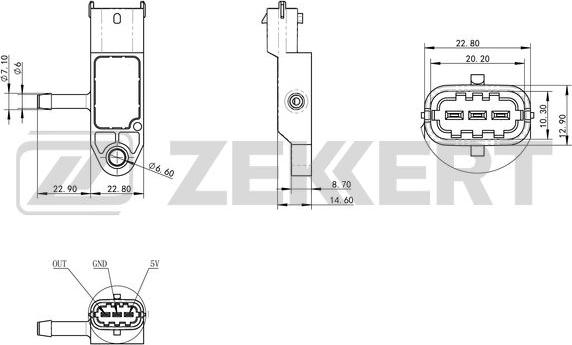 Zekkert SE-1051 - Датчик, тиск у впускний трубі autozip.com.ua