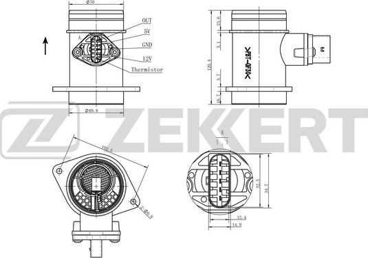 Zekkert SE-1069 - Датчик потоку, маси повітря autozip.com.ua