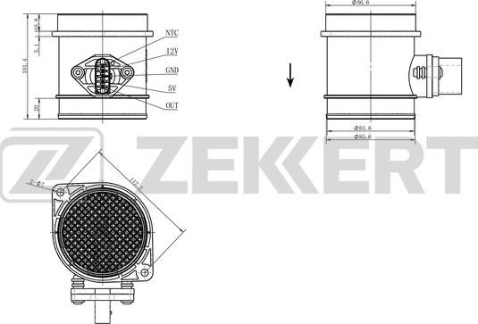 Zekkert SE-1066 - Датчик потоку, маси повітря autozip.com.ua