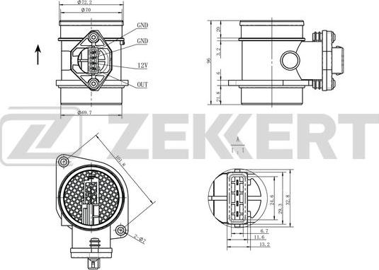 Zekkert SE-1060 - Датчик, тиск у впускний трубі autozip.com.ua
