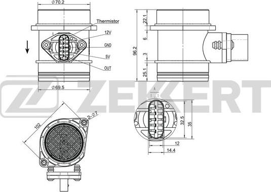 Zekkert SE-1063 - Датчик, тиск у впускний трубі autozip.com.ua