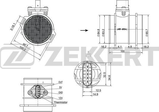 Zekkert SE-1062 - Датчик, тиск у впускний трубі autozip.com.ua