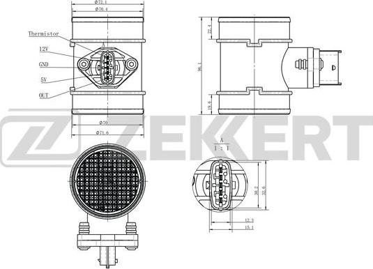 Zekkert SE-1067 - Датчик потоку, маси повітря autozip.com.ua