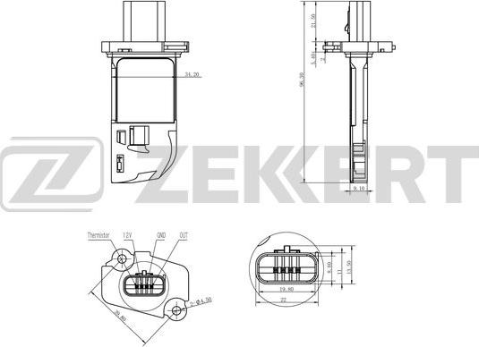 Zekkert SE-1009 - Датчик потоку, маси повітря autozip.com.ua