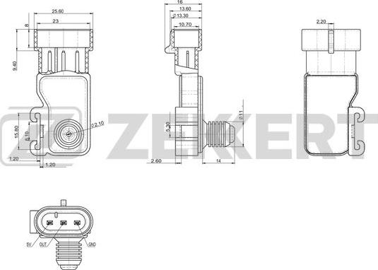 Zekkert SE-1004 - Датчик, тиск у впускний трубі autozip.com.ua