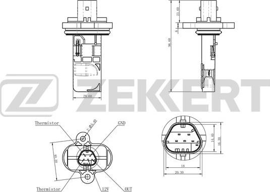 Zekkert SE-1008 - Датчик потоку, маси повітря autozip.com.ua