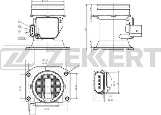 Zekkert SE-1012 - Датчик потоку, маси повітря autozip.com.ua