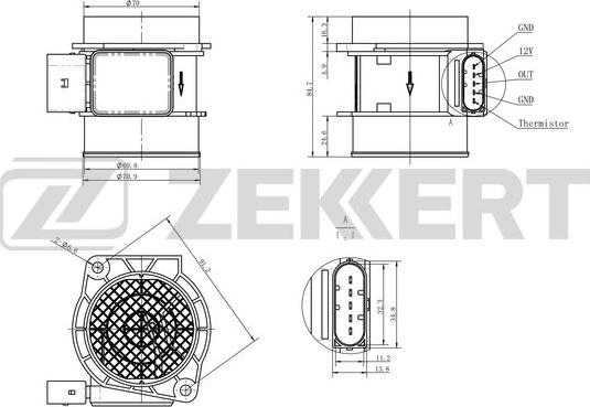 Zekkert SE-1089 - Датчик, тиск у впускний трубі autozip.com.ua
