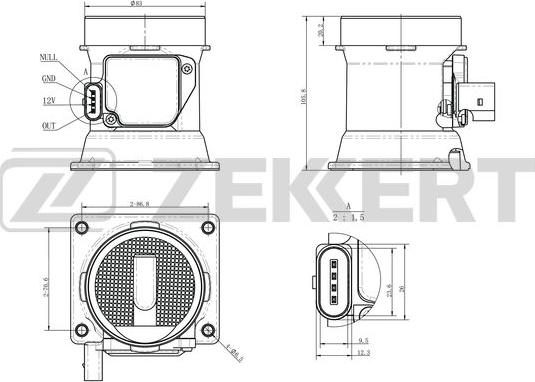 Zekkert SE-1081 - Датчик, тиск у впускний трубі autozip.com.ua