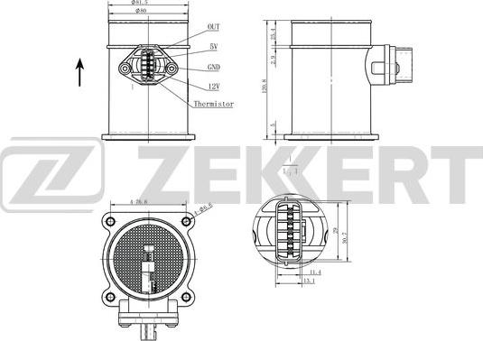 Zekkert SE-1088 - Датчик, тиск у впускний трубі autozip.com.ua