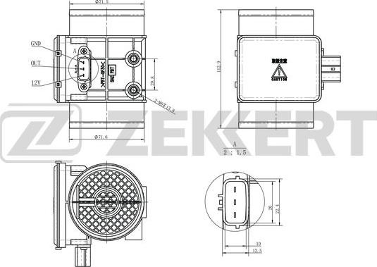 Zekkert SE-1083 - Датчик, тиск у впускний трубі autozip.com.ua