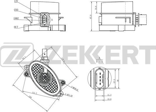 Zekkert SE-1087 - Датчик, тиск у впускний трубі autozip.com.ua