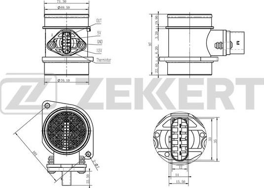 Zekkert SE-1021 - Датчик потоку, маси повітря autozip.com.ua