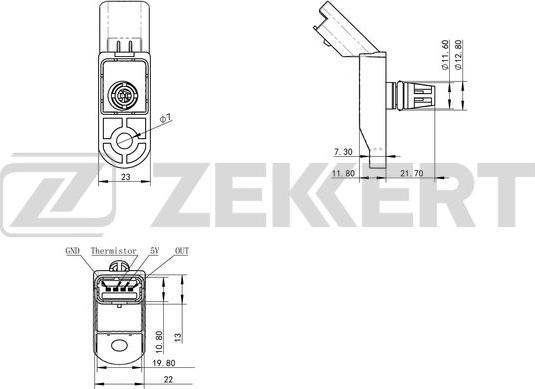 Zekkert SE-1028 - Датчик, тиск у впускний трубі autozip.com.ua
