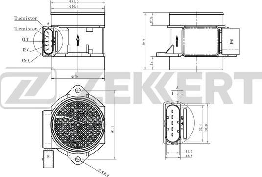 Zekkert SE-1079 - Датчик потоку, маси повітря autozip.com.ua