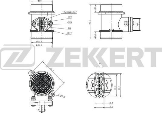 Zekkert SE-1075 - Датчик, тиск у впускний трубі autozip.com.ua