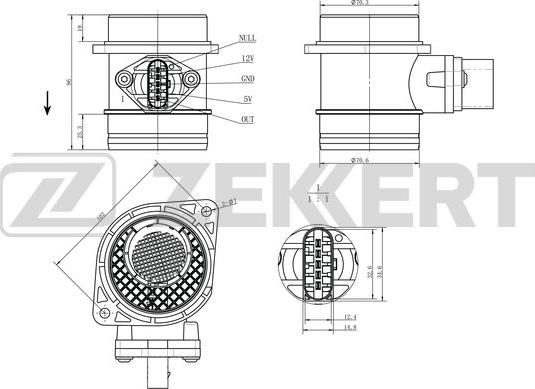 Zekkert SE-1070 - Датчик, тиск у впускний трубі autozip.com.ua