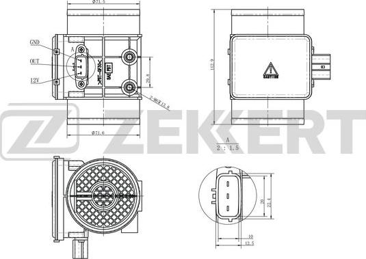 Zekkert SE-1078 - Датчик, тиск у впускний трубі autozip.com.ua