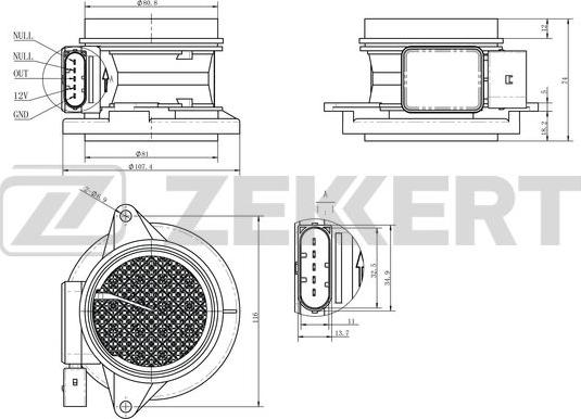 Zekkert SE-1073 - Датчик, тиск у впускний трубі autozip.com.ua