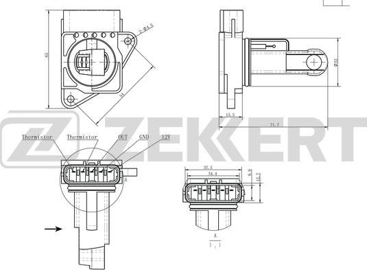 Zekkert SE-1072 - Датчик, тиск у впускний трубі autozip.com.ua