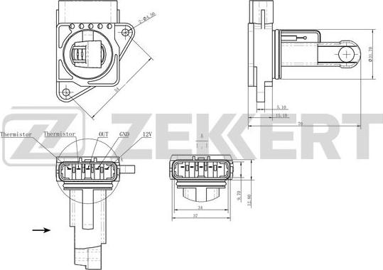 Zekkert SE-2004 - Датчик потоку, маси повітря autozip.com.ua